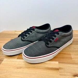 Vans Atwood Textile Dark Grey Red Mens Skate Shoes Size 11